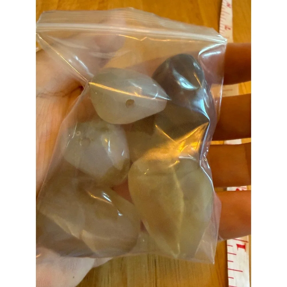 Natural Polished Agate Stone Beads Large Tumbled Drilled Gemstones Set